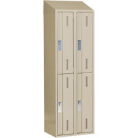 Casiers robustes Concorde, 2 niveaux, Bloc de 2, 24" x 18" x 78", Acier, Beige, Soud&eacute; (assembl&eacute;) Equipex