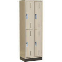 Concorde Heavy-Duty Lockers, 2 -tier, Bank of 2, 24" x 18" x 76", Steel, Beige, Welded (Assembled) Equipex