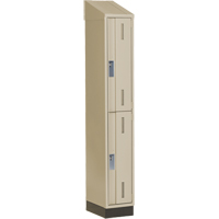 Casiers robustes Concorde, 2 niveaux, 12" x 18" x 82", Acier, Beige, Soud&eacute; (assembl&eacute;) Equipex