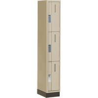 Casiers robustes Concorde, 3 niveaux, 12" x 18" x 76", Acier, Beige, Soud&eacute; (assembl&eacute;) Equipex