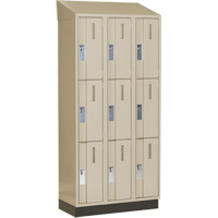 Concorde Heavy-Duty Lockers, 3 -tier, Bank of 3, 36" x 18" x 82", Steel, Beige, Welded (Assembled) Equipex