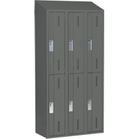 Casiers robustes Concorde, 2 niveaux, Bloc de 3, 36" x 18" x 78", Acier, Charbon, Soud&eacute; (assembl&eacute;) Equipex