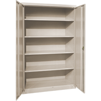 Deep Hi-Boy Storage Cabinet, Steel, 4 Shelves, 72" H x 36" W x 24" D, Beige Equipex