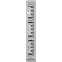 Casiers Clean Line, 3 niveaux, 12" x 12" x 72", Acier, Gris, Rivet (assembl&eacute;), Perfor&eacute; Equipex