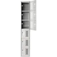 Clean Line Lockerettes, 6 -tier, 18" x 72" x 12", Steel Equipex