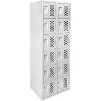 Clean Line Lockerettes, 6 -tier, Bank of 2, 18" x 72" x 12", Steel Equipex