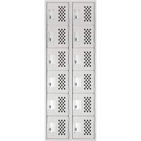 Clean Line Lockerettes, 6 -tier, Bank of 2, 18" x 72" x 12", Steel Equipex