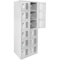 Clean Line Lockerettes, 6 -tier, Bank of 2, 18" x 72" x 12", Steel Equipex