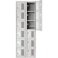 Clean Line Lockerettes, 6 -tier, Bank of 2, 18" x 72" x 12", Steel Equipex