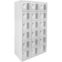 Clean Line Lockerettes, 6 -tier, Bank of 3, 18" x 72" x 12", Steel Equipex
