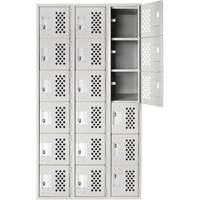 Clean Line Lockerettes, 6 -tier, Bank of 3, 18" x 72" x 12", Steel Equipex