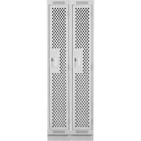Casiers Clean Line, Bloc de 2, 24" x 15" x 76", Acier, Gris, Rivet (assembl&eacute;), Perfor&eacute; Equipex