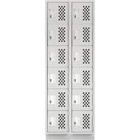 Clean-Line Perforated Lockerette, 6 -tier, Bank of 2, 12" x 72" x 12", Steel Equipex