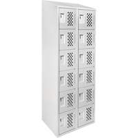 Clean-Line Perforated Lockerette, 6 -tier, Bank of 2, 12" x 72" x 12", Steel Equipex