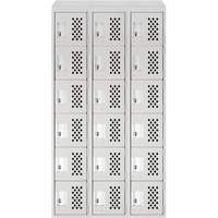 Petit casier perfor&eacute; Clean-Line, 6 niveaux, Bloc de 3, 12" x 72" x 12", Acier Equipex