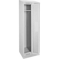Clean Line Lockers, Bank of 2, 24" x 12" x 82", Steel, Grey, Rivet (Assembled), Perforated Equipex
