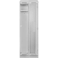Clean Line Lockers, Bank of 2, 24" x 12" x 82", Steel, Grey, Rivet (Assembled), Perforated Equipex