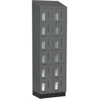 Concorde Heavy-Duty Lockers, 6 -tier, Bank of 2, 24" x 18" x 82", Steel, Charcoal, Welded (Assembled) Equipex