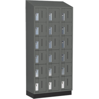 Concorde Heavy-Duty Lockers, 6 -tier, Bank of 3, 36" x 18" x 82", Steel, Charcoal, Welded (Assembled) Equipex
