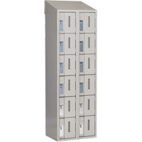 Concorde Heavy-Duty Lockers, 6 -tier, Bank of 2, 24" x 18" x 78", Steel, Grey, Welded (Assembled) Equipex