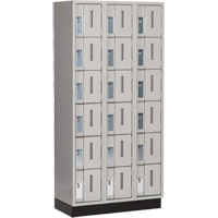 Concorde Heavy-Duty Lockers, 6 -tier, Bank of 3, 36" x 18" x 76", Steel, Grey, Welded (Assembled) Equipex