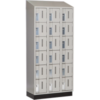 Concorde Heavy-Duty Lockers, 6 -tier, Bank of 3, 36" x 18" x 82", Steel, Grey, Welded (Assembled) Equipex