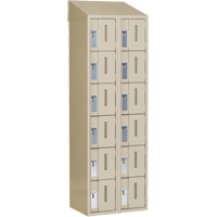 Concorde Heavy-Duty Lockers, 6 -tier, Bank of 2, 24" x 18" x 78", Steel, Beige, Welded (Assembled) Equipex