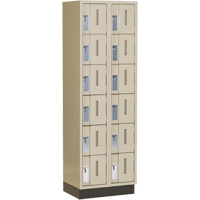 Concorde Heavy-Duty Lockers, 6 -tier, Bank of 2, 24" x 18" x 76", Steel, Beige, Welded (Assembled) Equipex