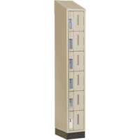 Casiers robustes Concorde, 6 niveaux, 12" x 18" x 82", Acier, Beige, Soud&eacute; (assembl&eacute;) Equipex