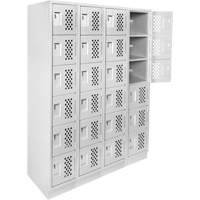 Casiers &eacute;conomiques perfor&eacute;s et assembl&eacute;s Clean Line, 6 niveaux, Bloc de 4, 18" x 72" x 12", Acier Equipex