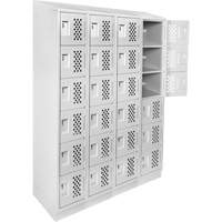 Casiers &eacute;conomiques perfor&eacute;s et assembl&eacute;s Clean Line, 6 niveaux, Bloc de 4, 18" x 72" x 12", Acier Equipex