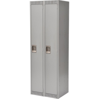 Lockers, Bank of 2, 24" x 18" x 72", Steel, Grey, Knocked Down Equipex