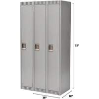 Casiers, Bloc de 3, 36" x 18" x 72", Acier, Gris, D&eacute;mont&eacute; Equipex