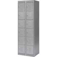 Casiers, 6 niveaux, Bloc de 2, 24" x 18" x 72", Acier, Gris, D&eacute;mont&eacute; Equipex