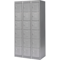 Casiers, 6 niveaux, Bloc de 3, 36" x 18" x 72", Acier, Gris, D&eacute;mont&eacute; Equipex