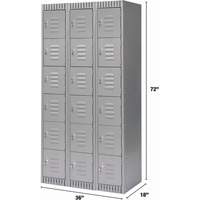 Casiers, 6 niveaux, Bloc de 3, 36" x 18" x 72", Acier, Gris, D&eacute;mont&eacute; Equipex