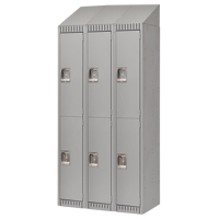Casiers, 2 niveaux, Bloc de 3, 36" x 18" x 82", Acier, Gris, D&eacute;mont&eacute; Equipex