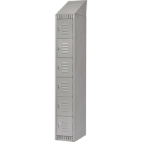 Lockers, 6 -tier, 12" x 18" x 82", Steel, Grey, Knocked Down Equipex