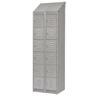 Lockers, 6 -tier, Bank of 2, 24" x 18" x 82", Steel, Grey, Knocked Down Equipex