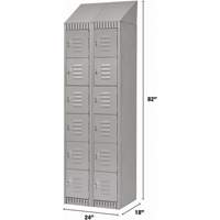 Lockers, 6 -tier, Bank of 2, 24" x 18" x 82", Steel, Grey, Knocked Down Equipex