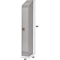 Lockers, 12" x 18" x 86", Steel, Grey, Knocked Down Equipex