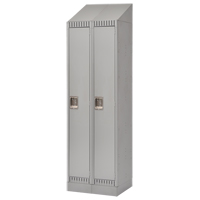 Lockers, Bank of 2, 24" x 18" x 86", Steel, Grey, Knocked Down Equipex