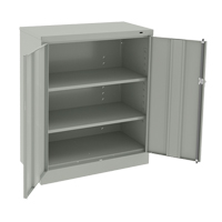 Armoire &agrave; hauteur de comptoir, Acier, 2 Tablettes, 42" h x 36" la x 18" P, Gris p&acirc;le Equipex