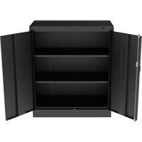 Armoire standard &agrave; hauteur de comptoir, Acier, 2 Tablettes, 42" h x 36" la x 18" P, Noir Equipex