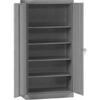 Armoire de rangement standard, Acier, 4 Tablettes, 72" h x 36" la x 18" P, Gris Equipex