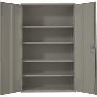 Armoire de rangement Hi-Boy tr&egrave;s large, Acier, 4 Tablettes, 72" h x 48" la x 24" P, Gris Equipex