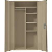 Armoire de rangements combin&eacute;s, Acier, 6 Tablettes, 72" h x 36" la x 18" P, Beige Equipex