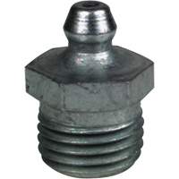 Straight Extra-Short Grease Fitting, Steel, 0.25 NPT Thread Equipex