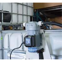 Pompe de transfert de fluide d'&eacute;chappement diesel (DEF) 115 V CA avec support pour cuve GRV et pistolet Equipex