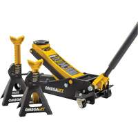 Ensemble cric datelier Magic Lift et chandelles, 3 tonne(s)/2,5 tonne(s) Capacit&eacute;, 3-7/20" Abaiss&eacute;e, 19-3/10" &eacute;lev&eacute;e, Hydraulique &agrave; main Equipex